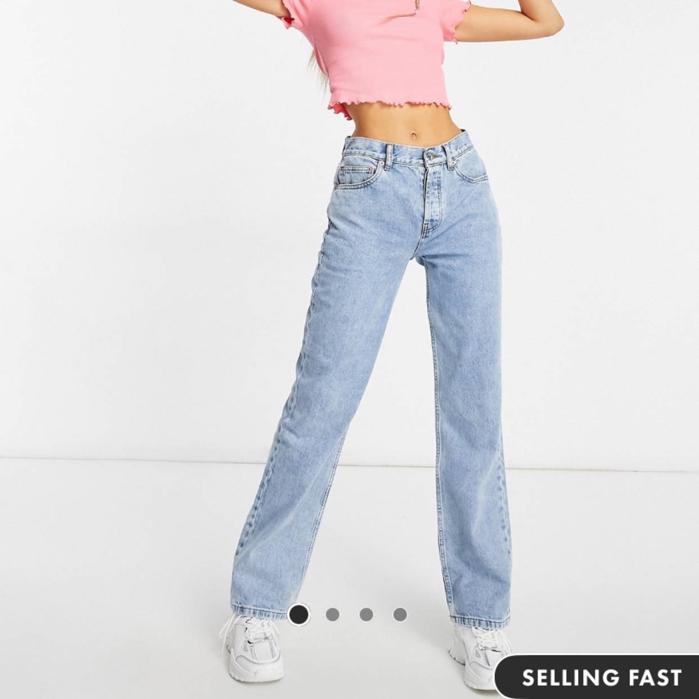 Asos mid rise light wash straight leg Jean